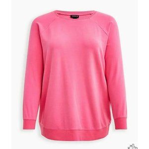 Women's NWT Torrid Raglan Sweatshirt - Ultra Soft Fleece Pink, Size 5